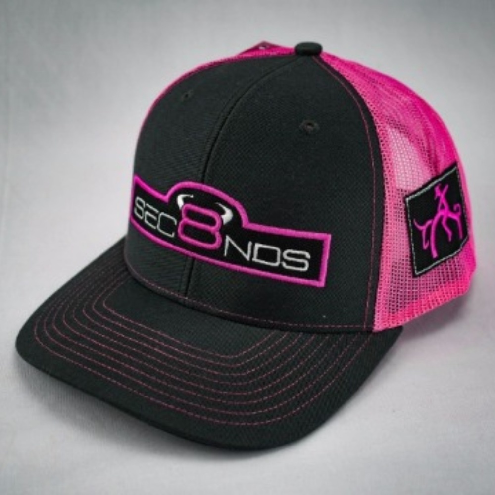 Pink Rodeo Trucker hat, Cowgirl hat, 8 seconds MAD